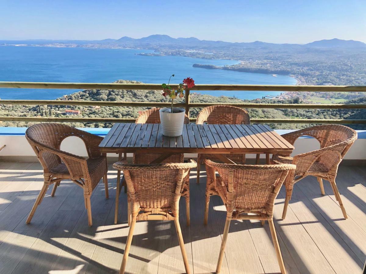 House Teigan Of Villa Intaba Breath Taking Sea Views Corfiot Riviera Corfu Island Greece With Pool Close To Ipsos Beach Pyrgi  Eksteriør billede