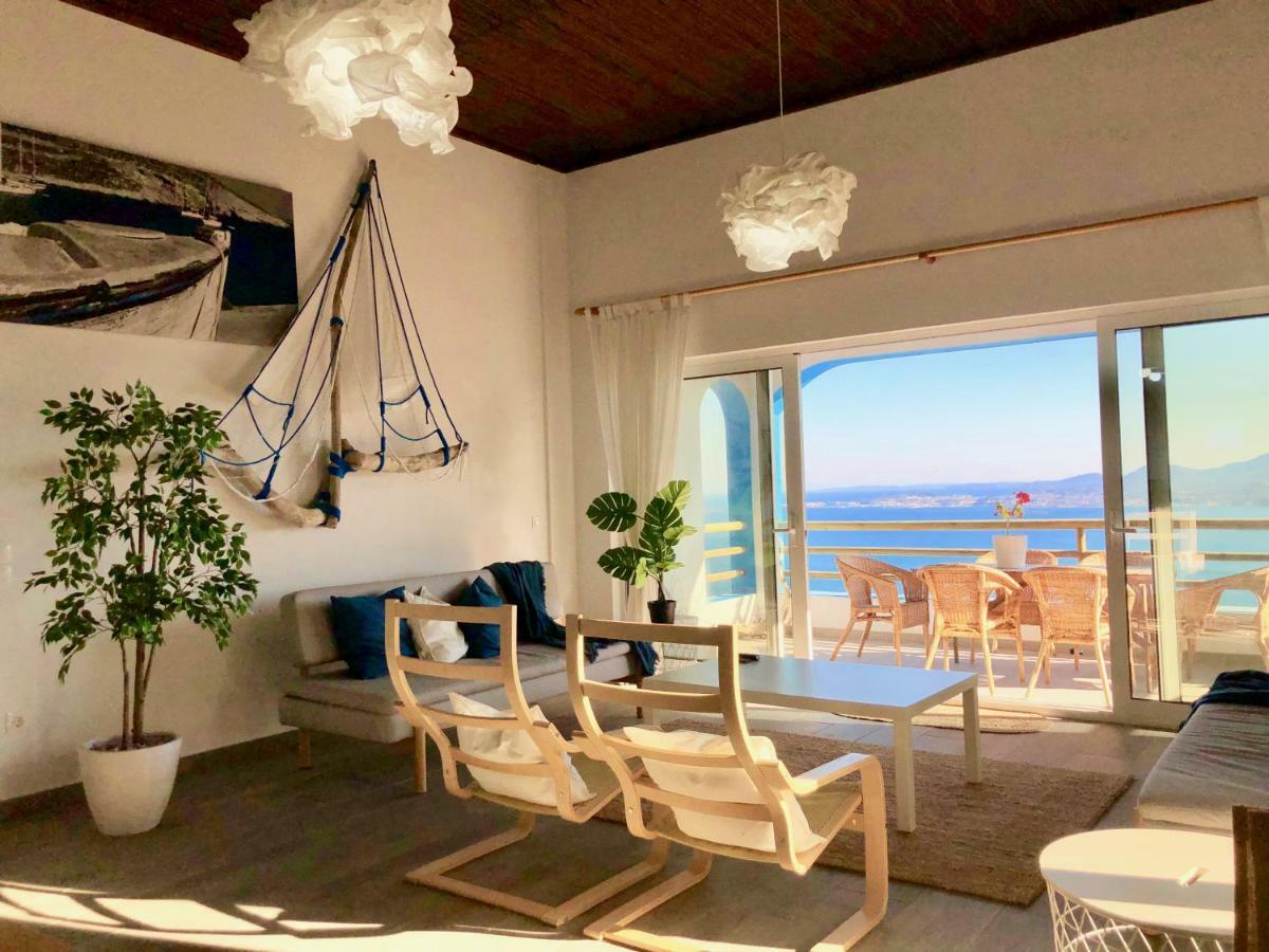 House Teigan Of Villa Intaba Breath Taking Sea Views Corfiot Riviera Corfu Island Greece With Pool Close To Ipsos Beach Pyrgi  Eksteriør billede
