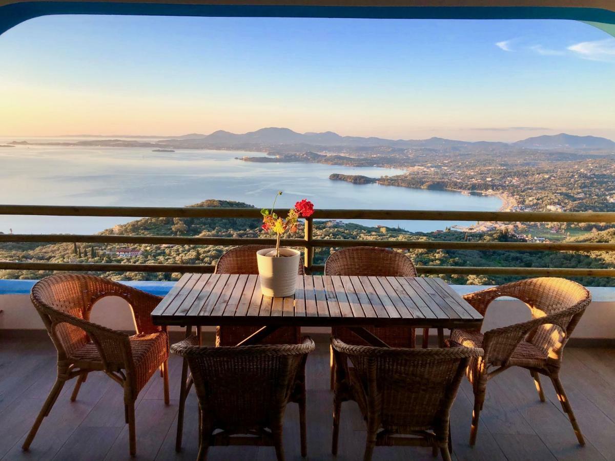 House Teigan Of Villa Intaba Breath Taking Sea Views Corfiot Riviera Corfu Island Greece With Pool Close To Ipsos Beach Pyrgi  Eksteriør billede